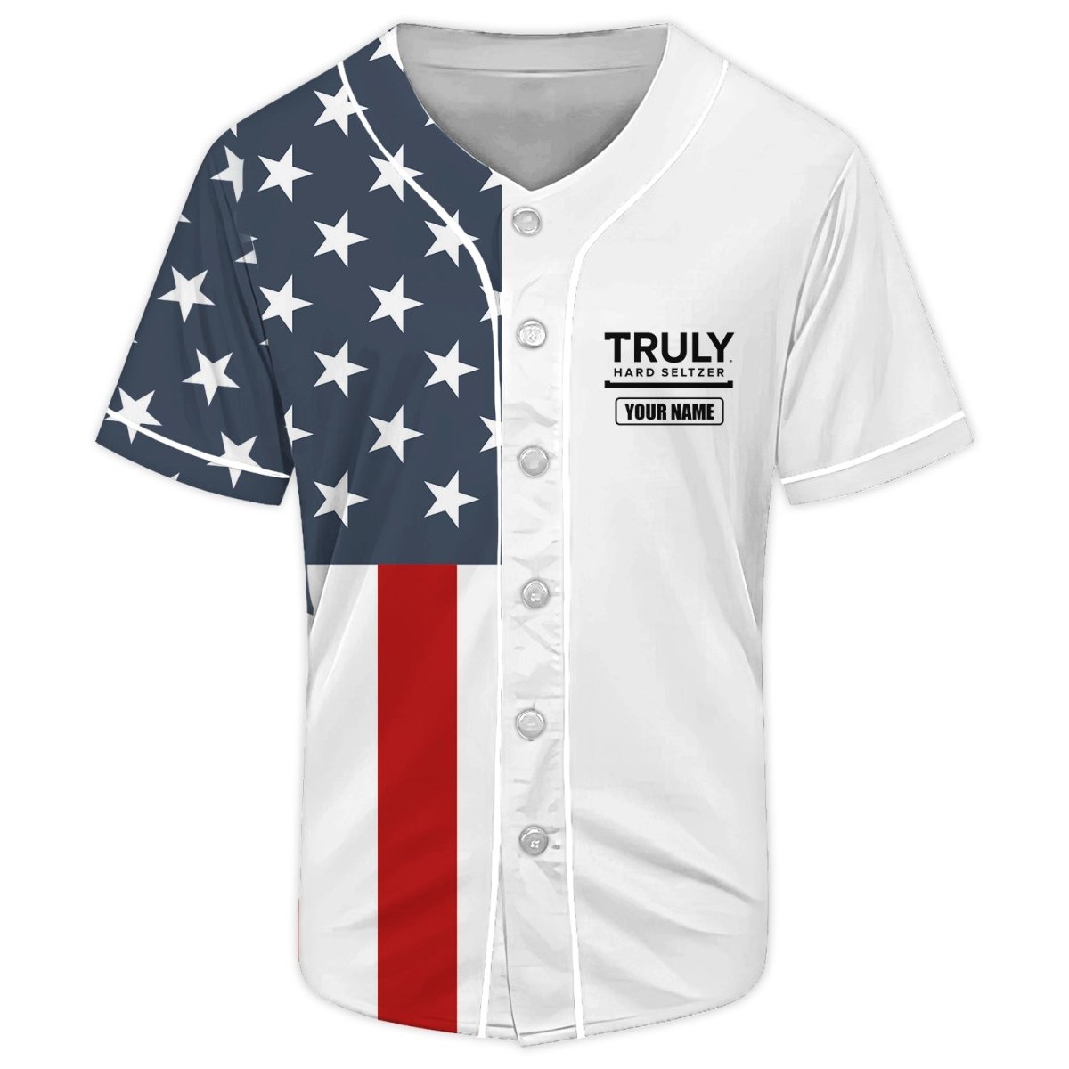 Custom Truly Hart Seltzer Donald Trump Us Flag Baseball Jersey,truly Hart Seltzer Baseball Jersey, Truly Hart Seltzer 4th Of July Baseball Jersey