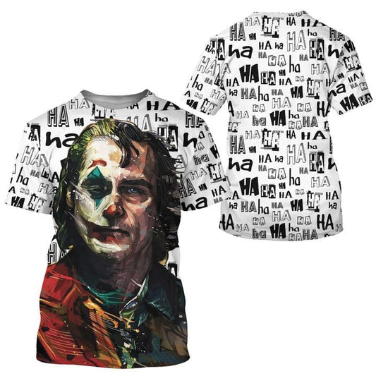 Joker Hahaha Pattern 3D T-shirt , Funny Joker Clothing, Character Danger All Over Print Tshirt