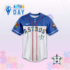 H Astros In April We Wear Blue Autism Baseball Jersey.