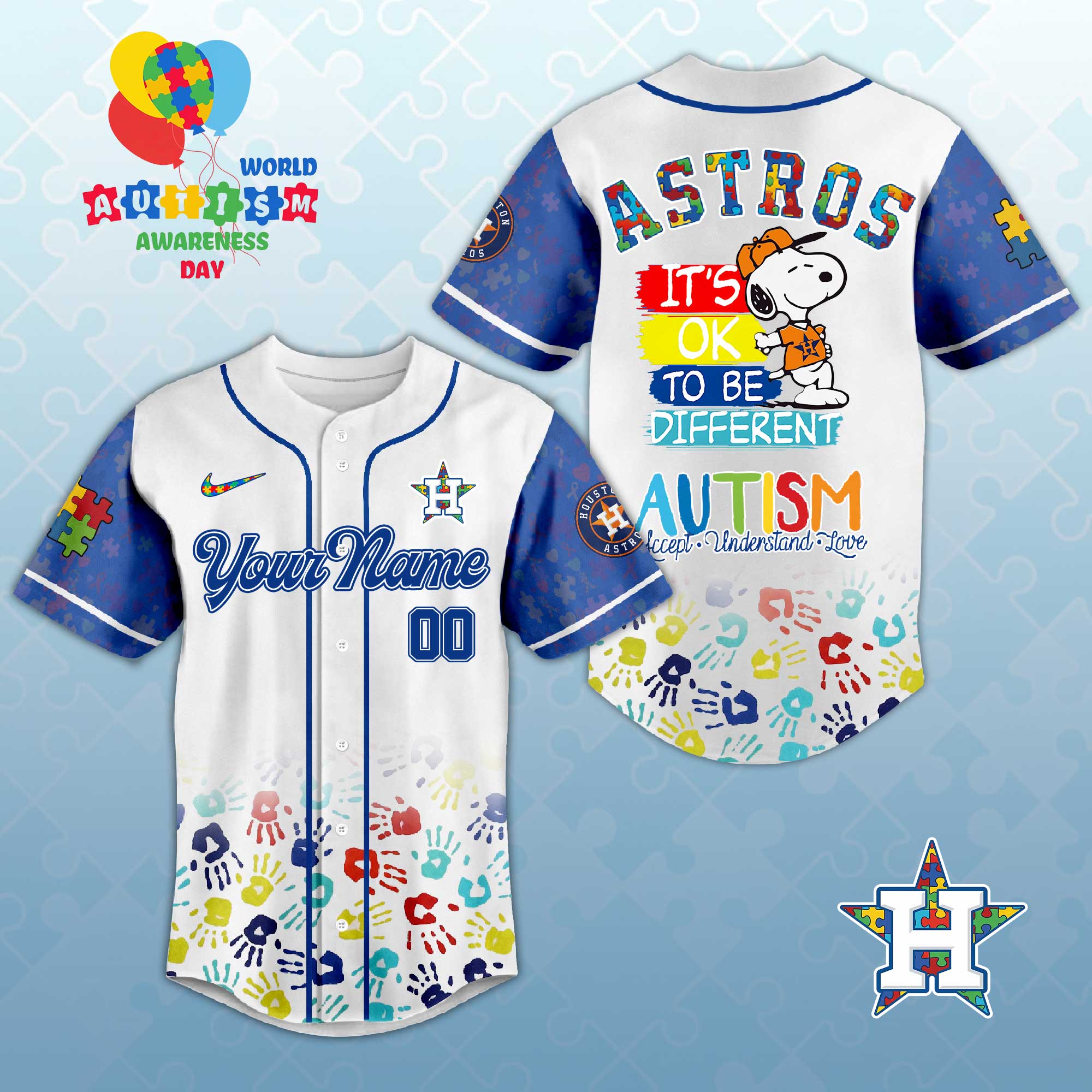 H.Astros Autism Awareness 2026 Limited Editions Baseball Jersey.