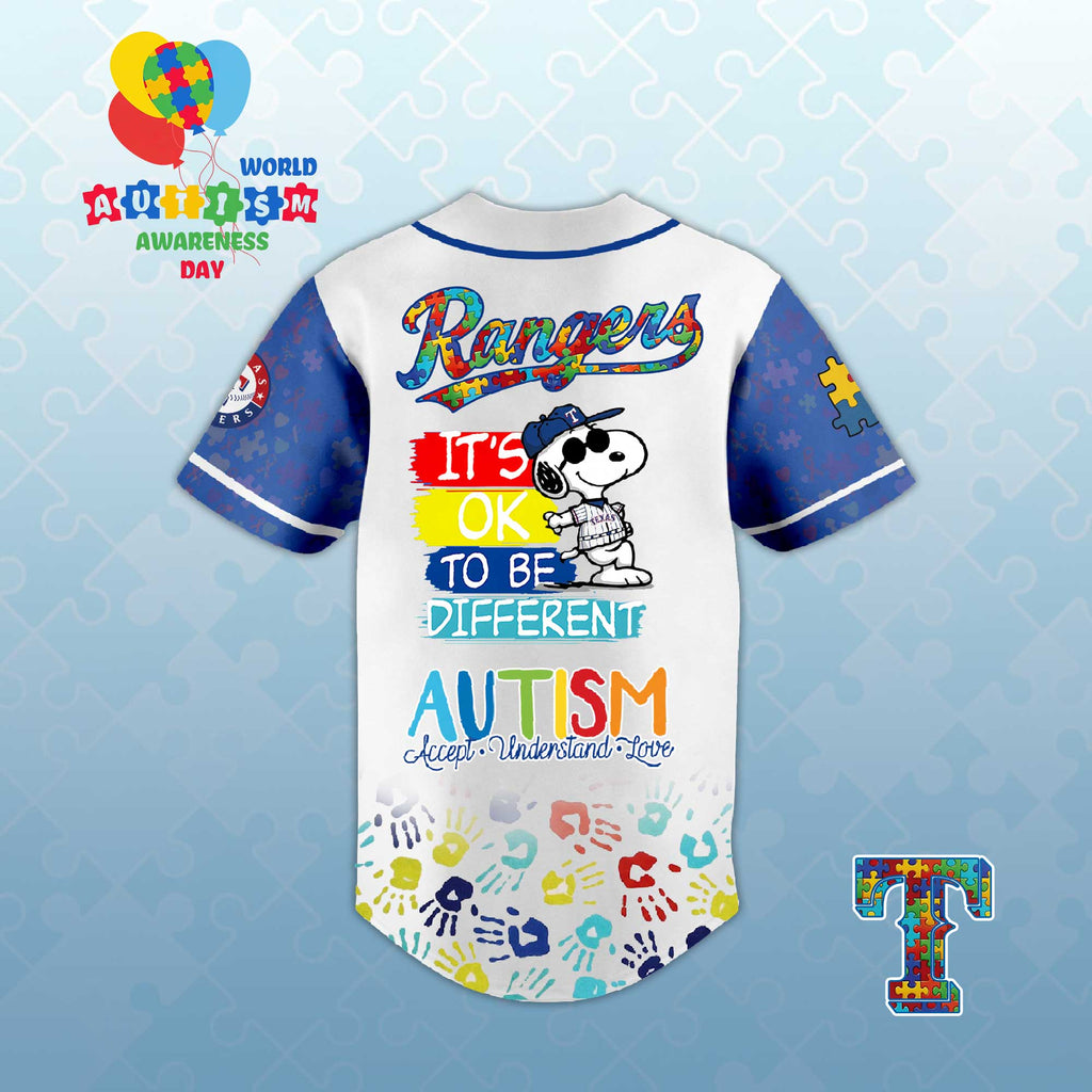 T.Rangers Autism Awareness 2026 Limited Editions Baseball Jersey.