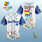 LA. Dodgers Autism Awareness 2026 Limited Editions Baseball Jersey.
