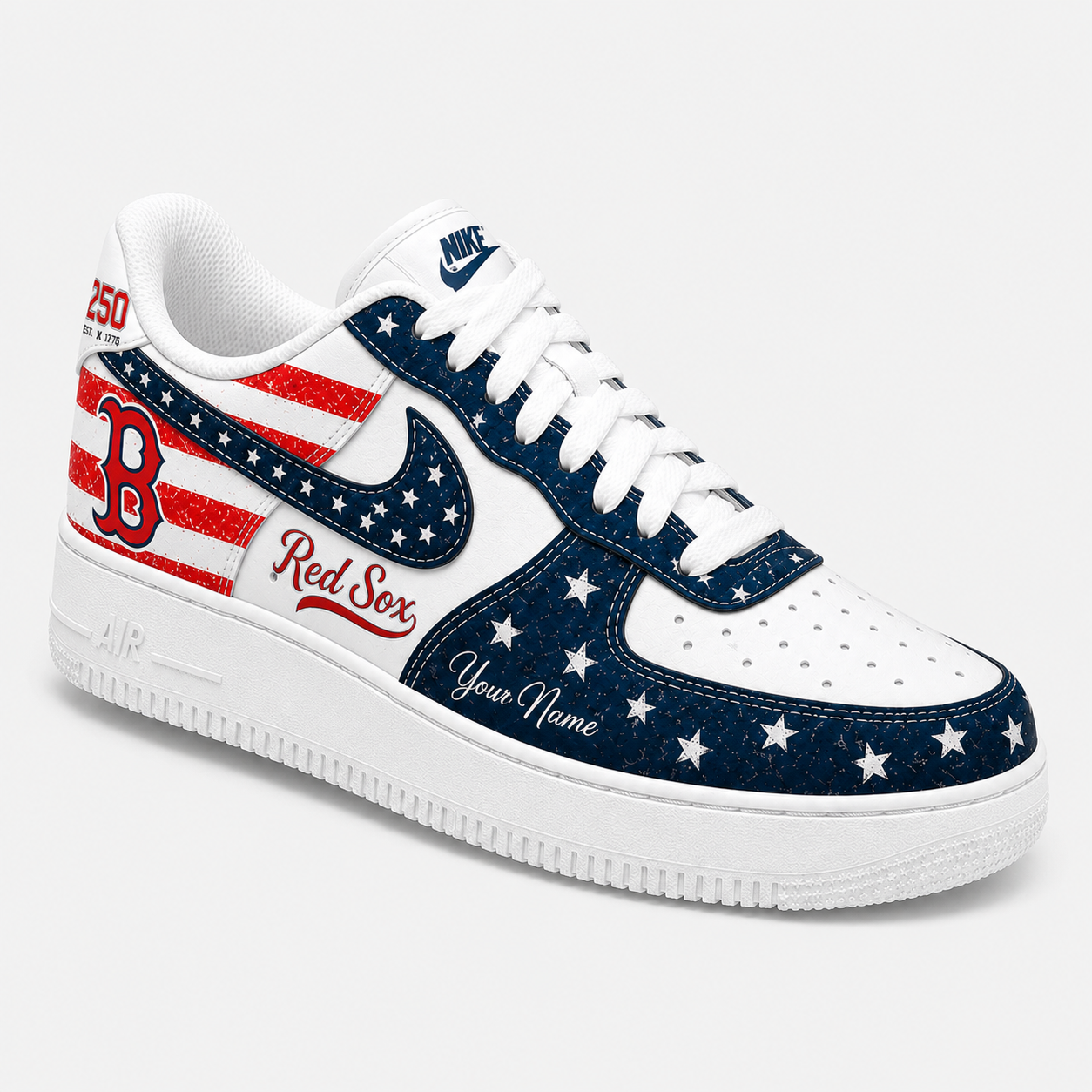 Boston - Red Sox | 250 Years Of America  Customized AF1 Shoes