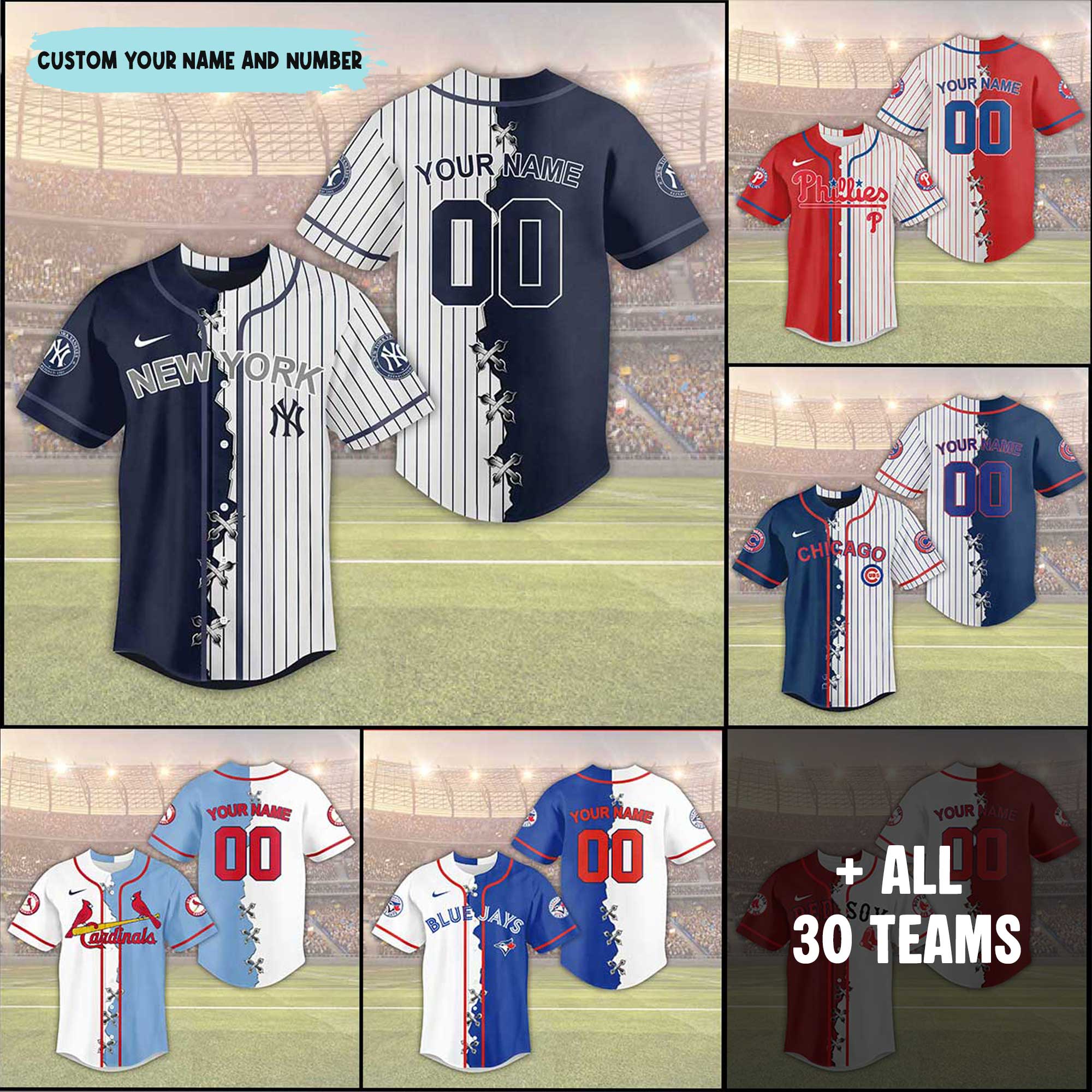 Baseball Mix Baseball Jersey Shirt