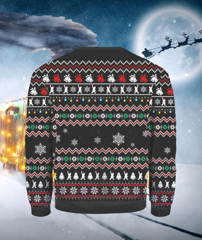 Bigfoot Squatchin' Through The Snow Ugly Christmas Sweater, Santa Bigfoot Believe Christmas Ugly Sweater, Bigfoot Pine Tree Crew Neck Ugly Sweater