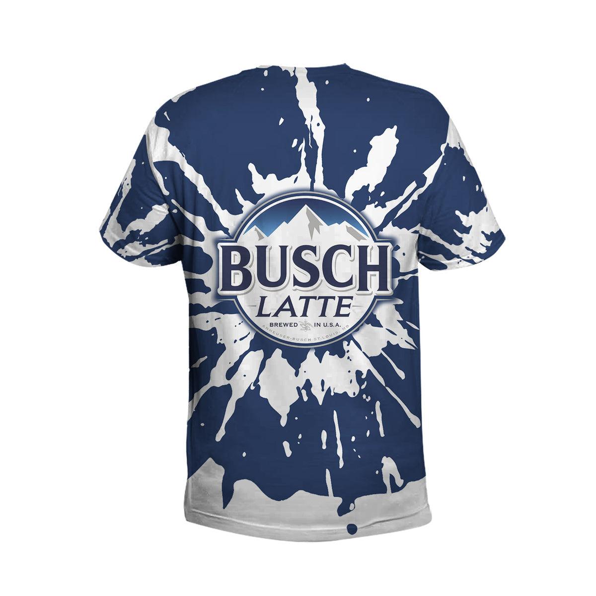 Busch Latte Tie Dye 3D T-shirt, Busch Latte Beer 3D Shirt