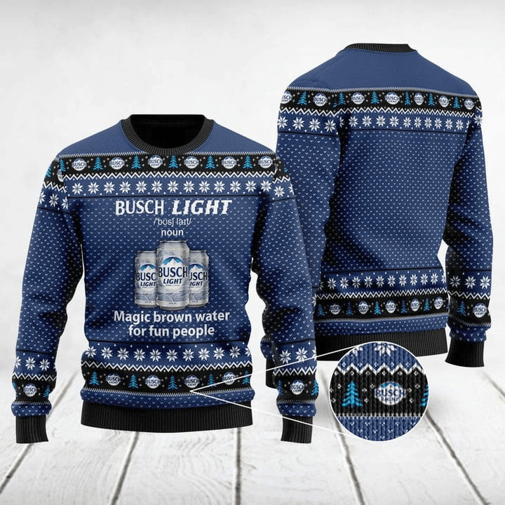 Busch Light Definition Ugly Christmas Sweater, Busch Light Beer Blue Christmas Ugly Sweater, Busch Light Beer Christmas Crew Neck Ugly Sweater