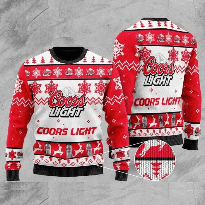 Coors Light Red Ugly Christmas Sweater, Coors Light Beer Lovers Ugly Sweater, Coors Light All Over Print Christmas Crew Neck Ugly Sweater