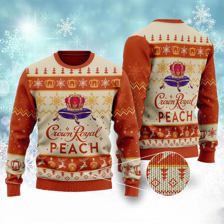 Crown Royal Purple Ugly Christmas Sweater, Crown Royal 3d Knitted Ugly Sweater, All Over Print Christmas Ugly Sweater, Holiday Crew Neck Ugly Sweater