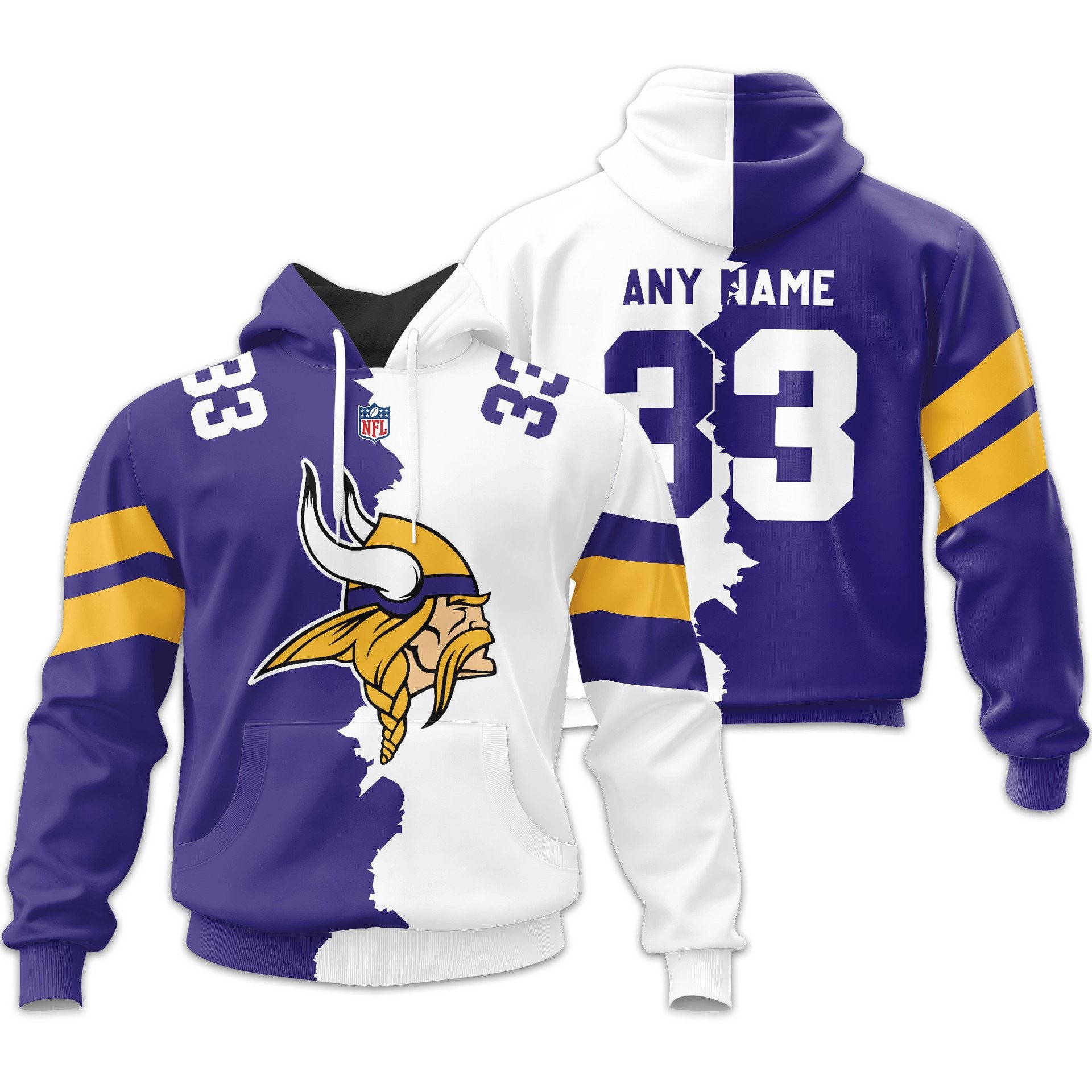 M.vikings | Premium  Home Mix Away Hoodie Nf1