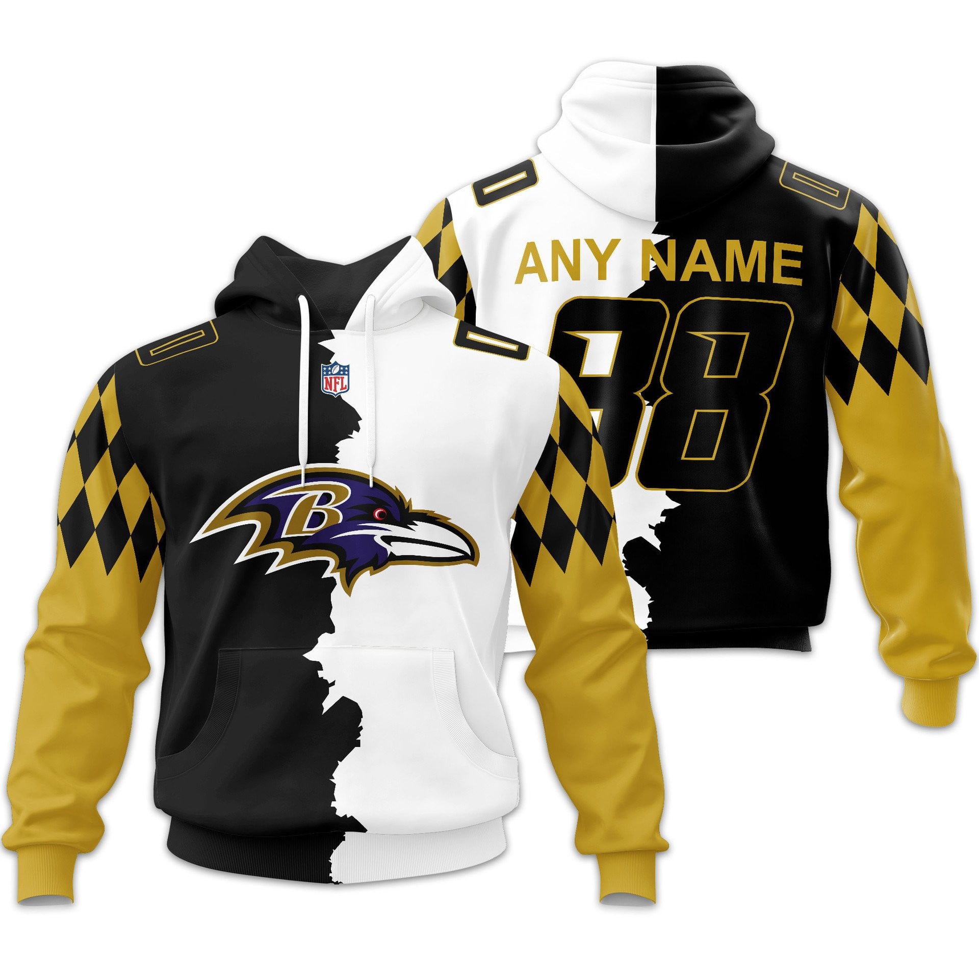 B.ravens | Premium  Home Mix Away Hoodie Nf1