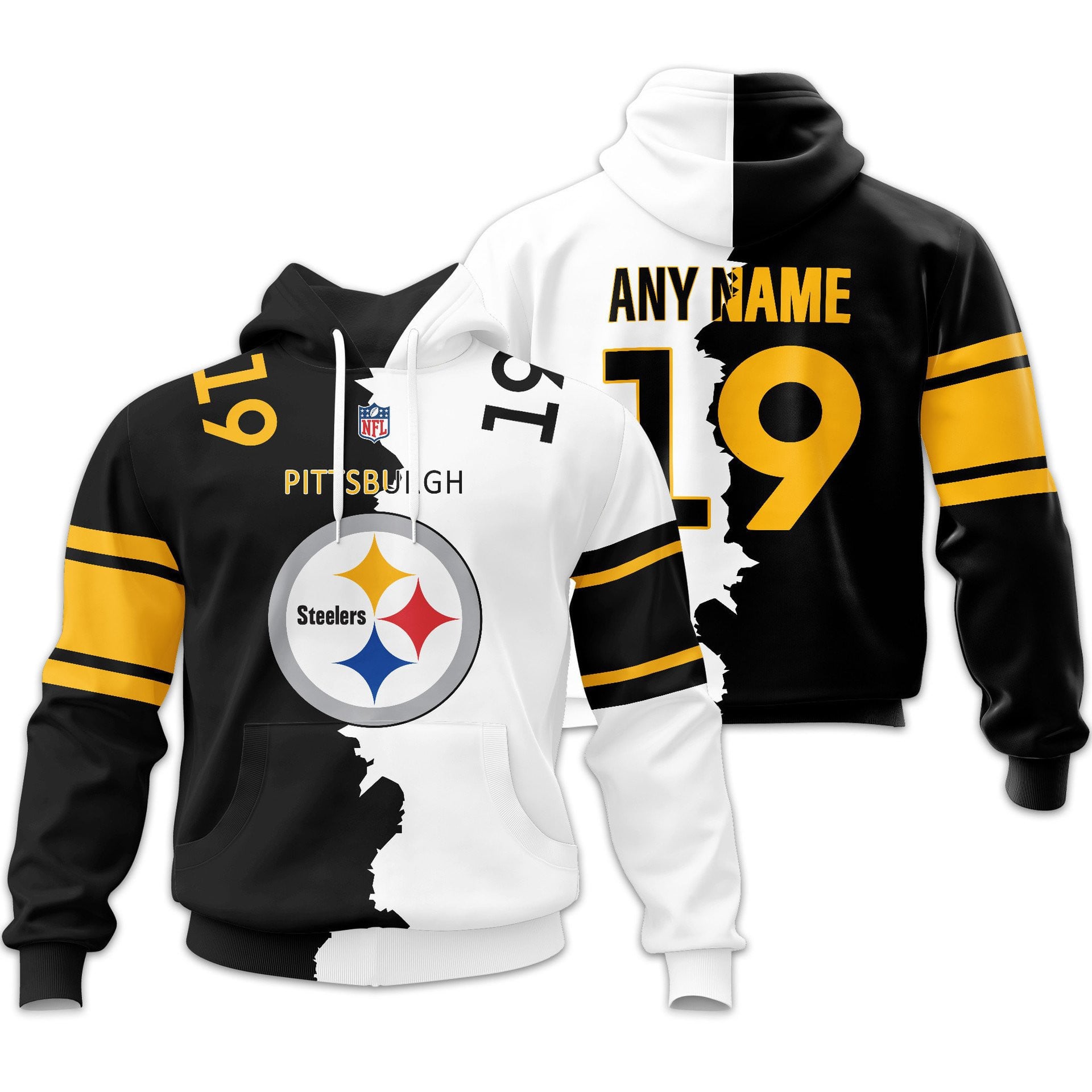P.steelers | Premium  Home Mix Away Hoodie Nf1