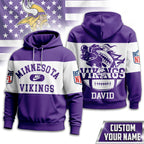 M.vikings | Premium  Touchdown Spirit Personalized Hoodie Nf1