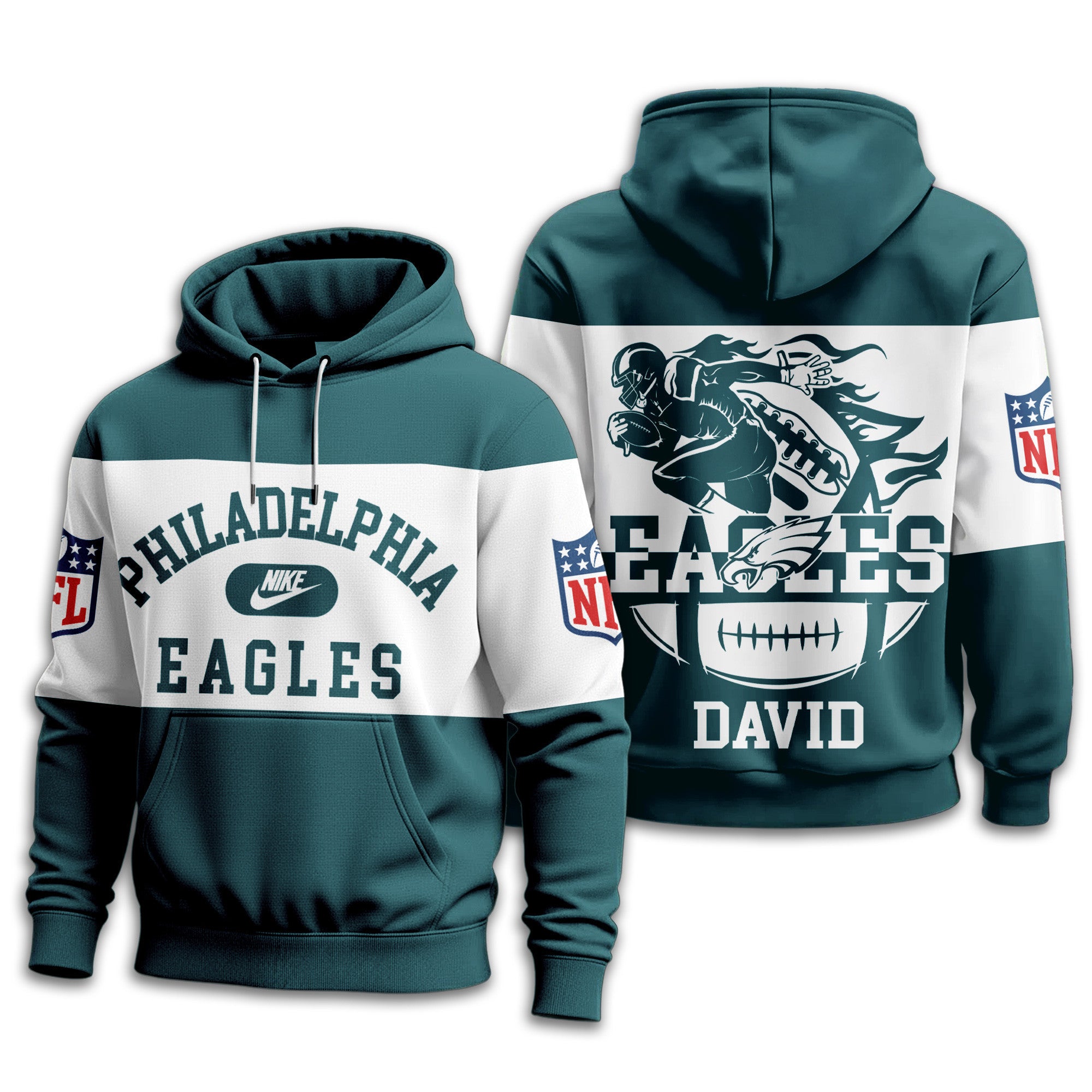 P.eagles | Premium  Touchdown Spirit Personalized Hoodie Nf1