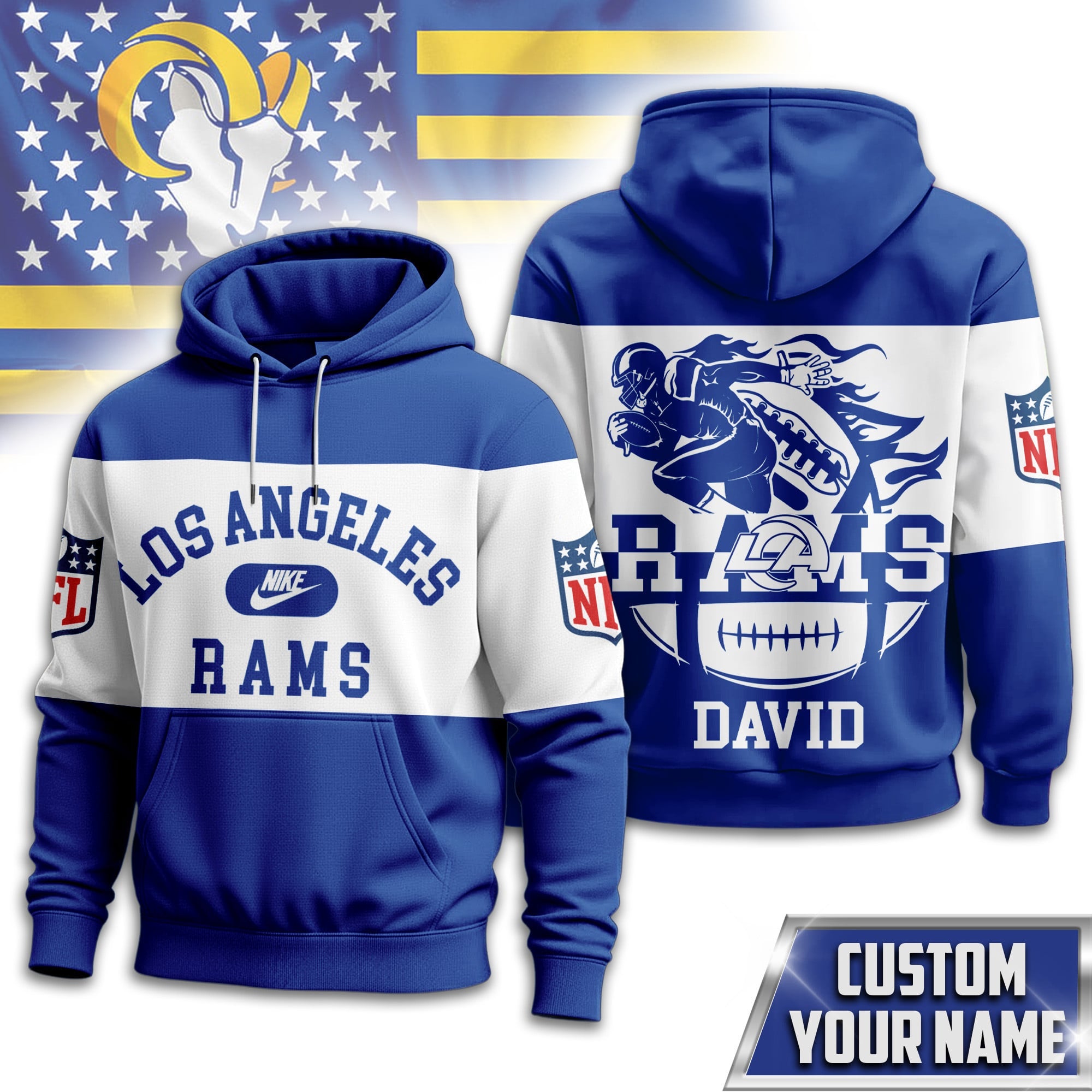 La.rams | Premium  Touchdown Spirit Personalized Hoodie Nf1