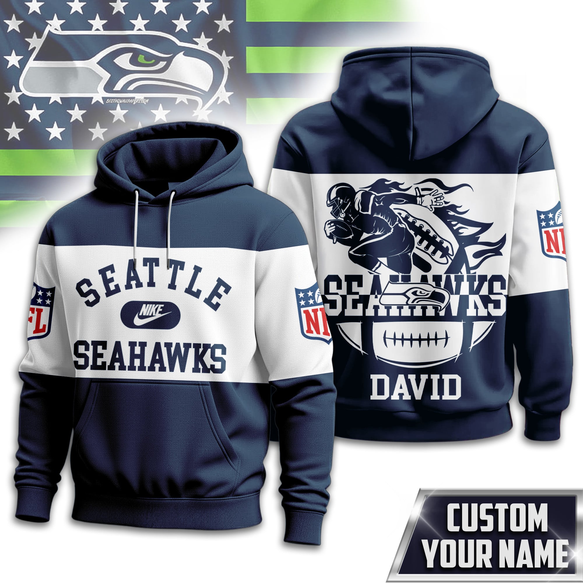 S.seahawks | Premium  Touchdown Spirit Personalized Hoodie Nf1
