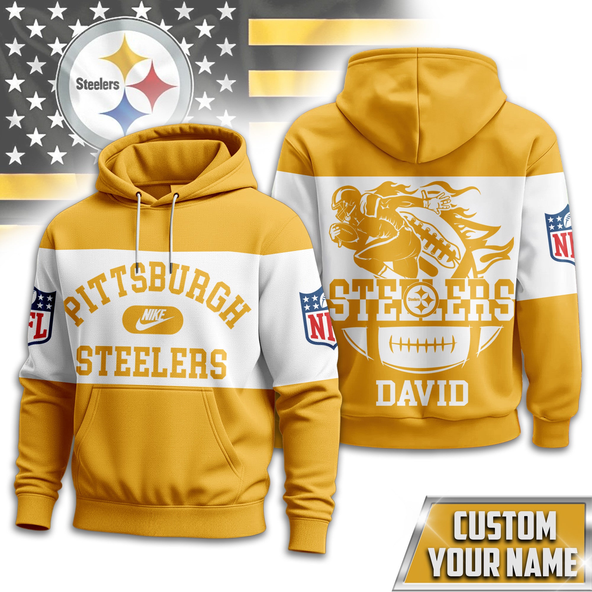 P.steelers | Premium  Touchdown Spirit Personalized Hoodie Nf1