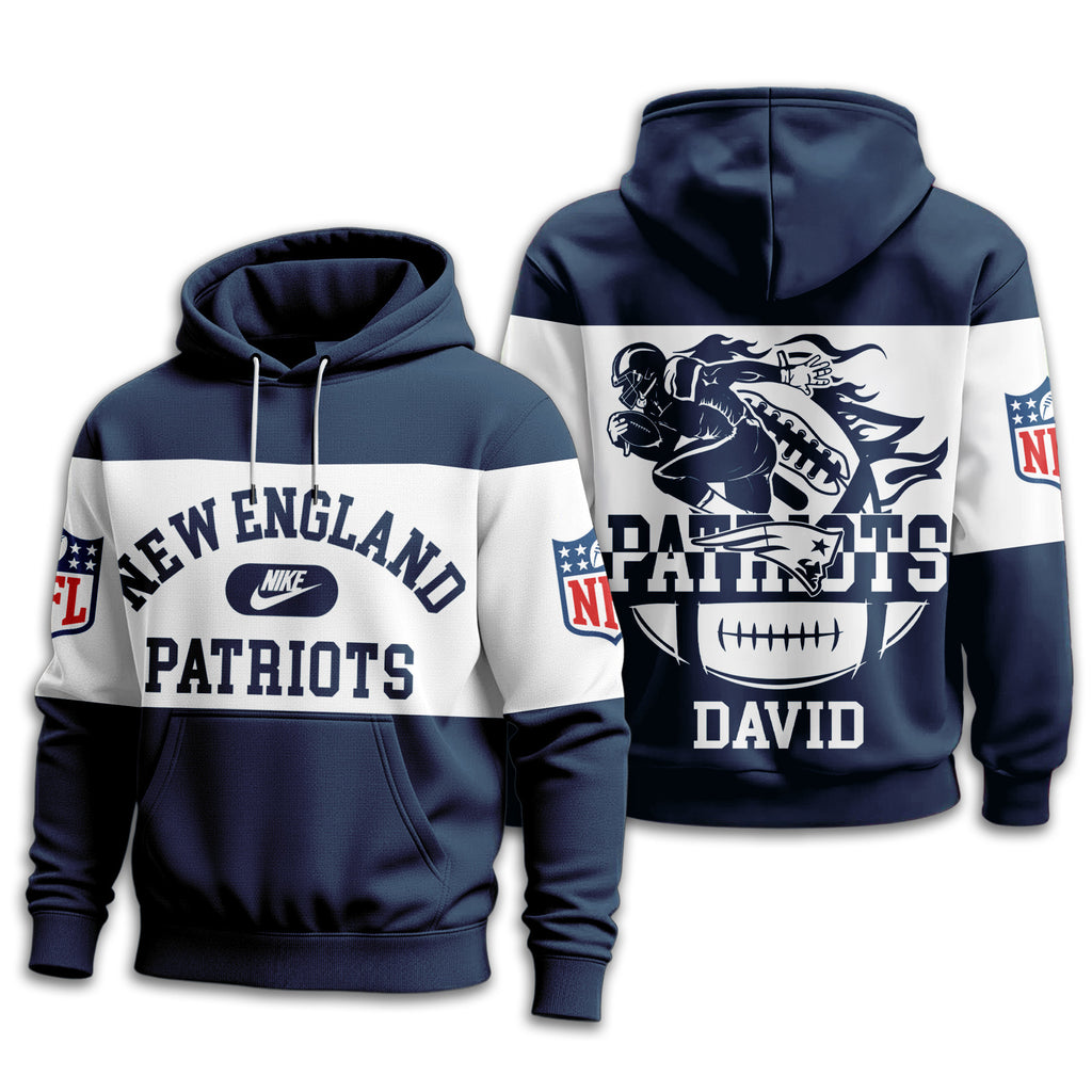 Ne.patriots | Premium  Touchdown Spirit Personalized Hoodie Nf1