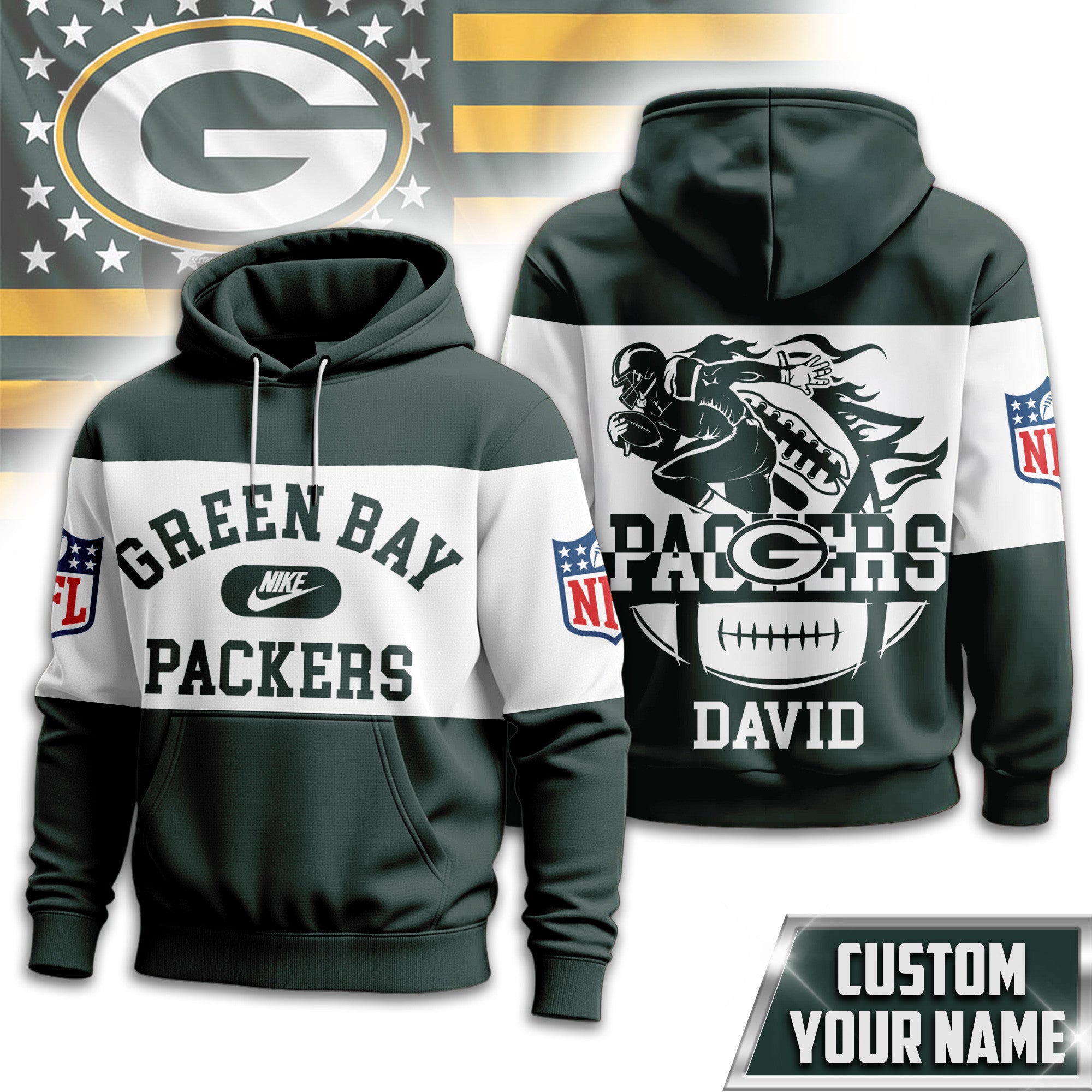 Gb.packers | Premium  Touchdown Spirit Personalized Hoodie Nf1