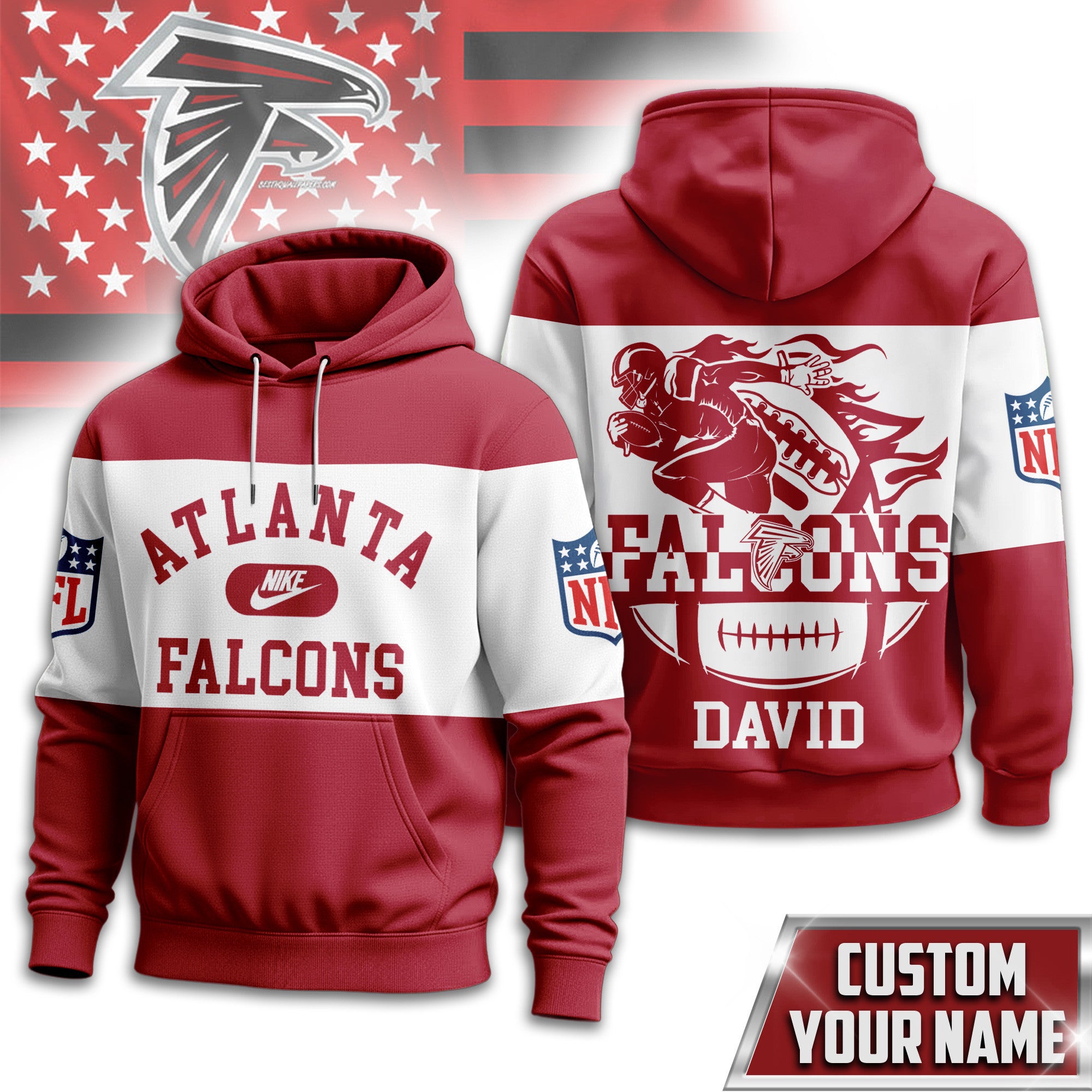 A.falcons | Premium  Touchdown Spirit Personalized Hoodie Nf1