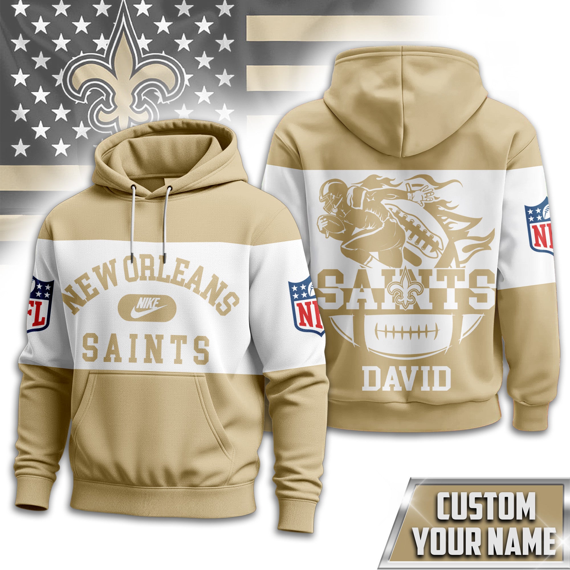 No.saints | Premium  Touchdown Spirit Personalized Hoodie Nf1
