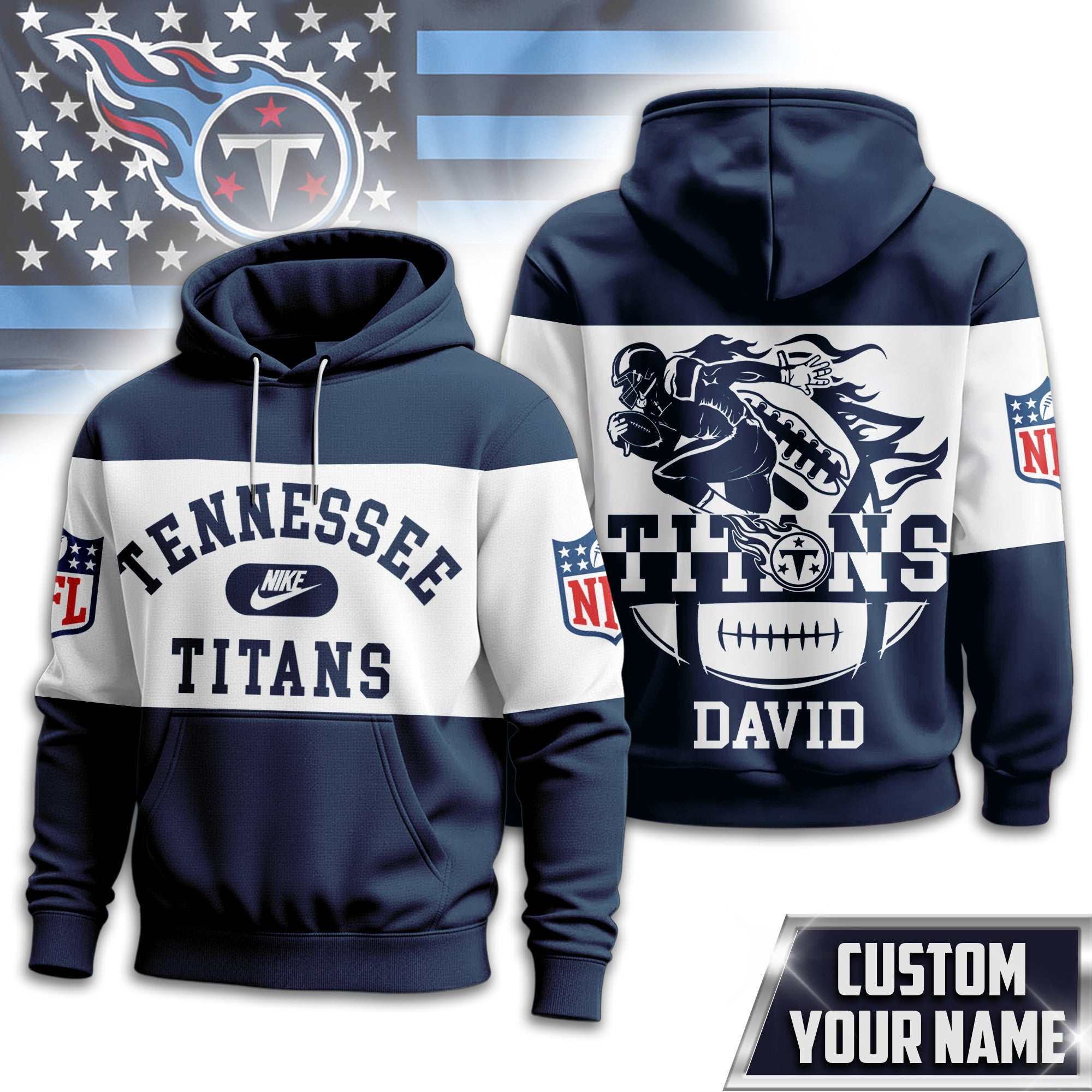 T.titans | Premium  Touchdown Spirit Personalized Hoodie Nf1