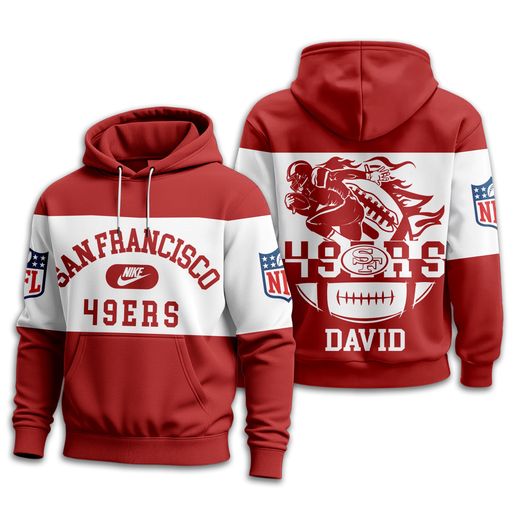 Sf.49ers | Premium  Touchdown Spirit Personalized Hoodie Nf1