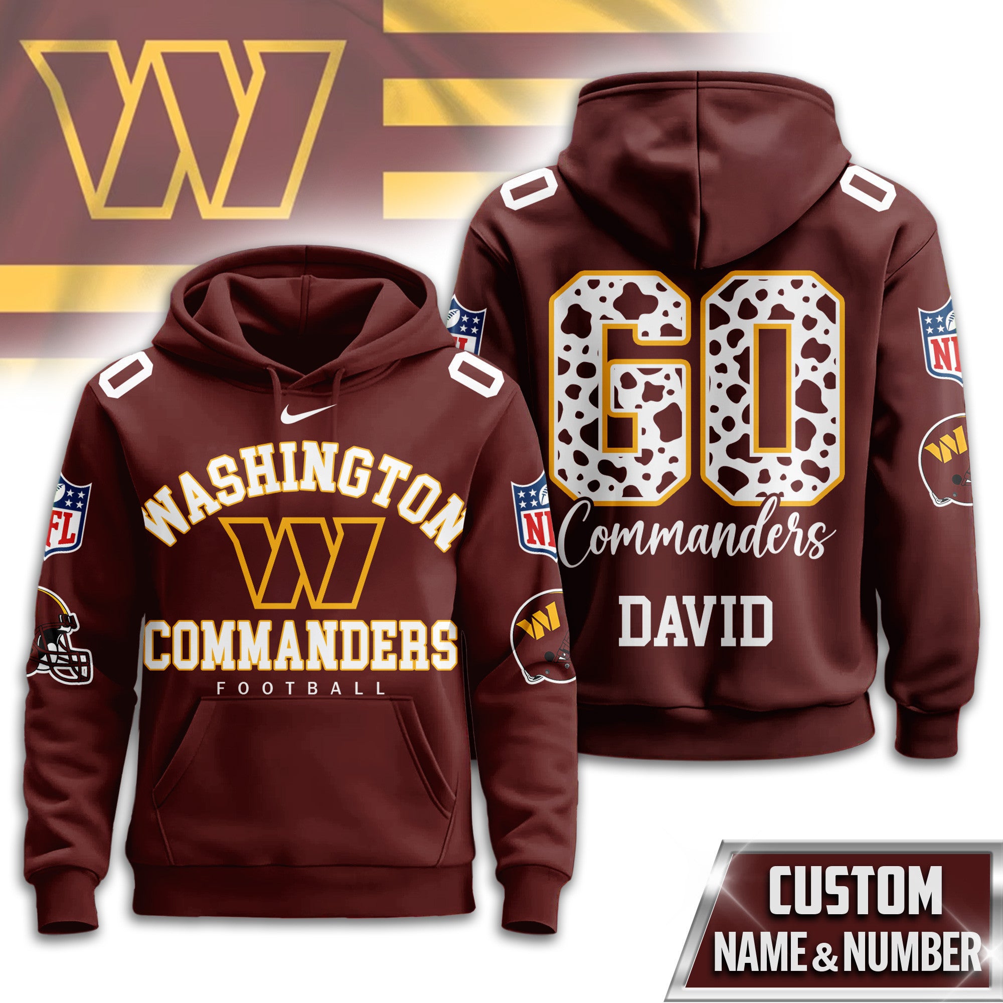 W.commanders | Premium  Custom Game Day Hoodie Nf1