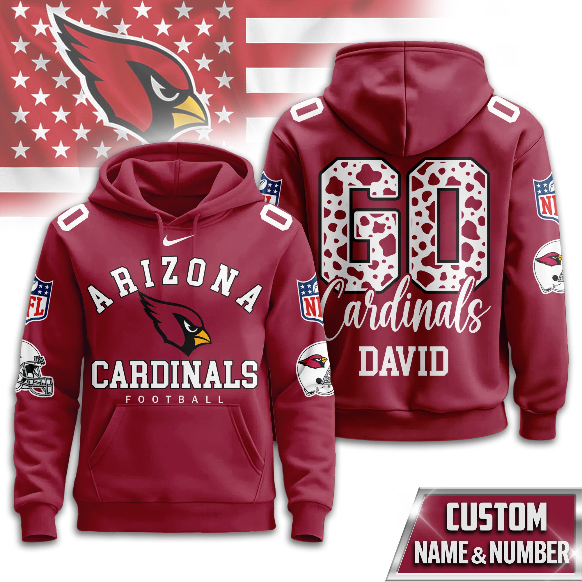 A.cardinals | Premium  Custom Game Day Hoodie Nf1