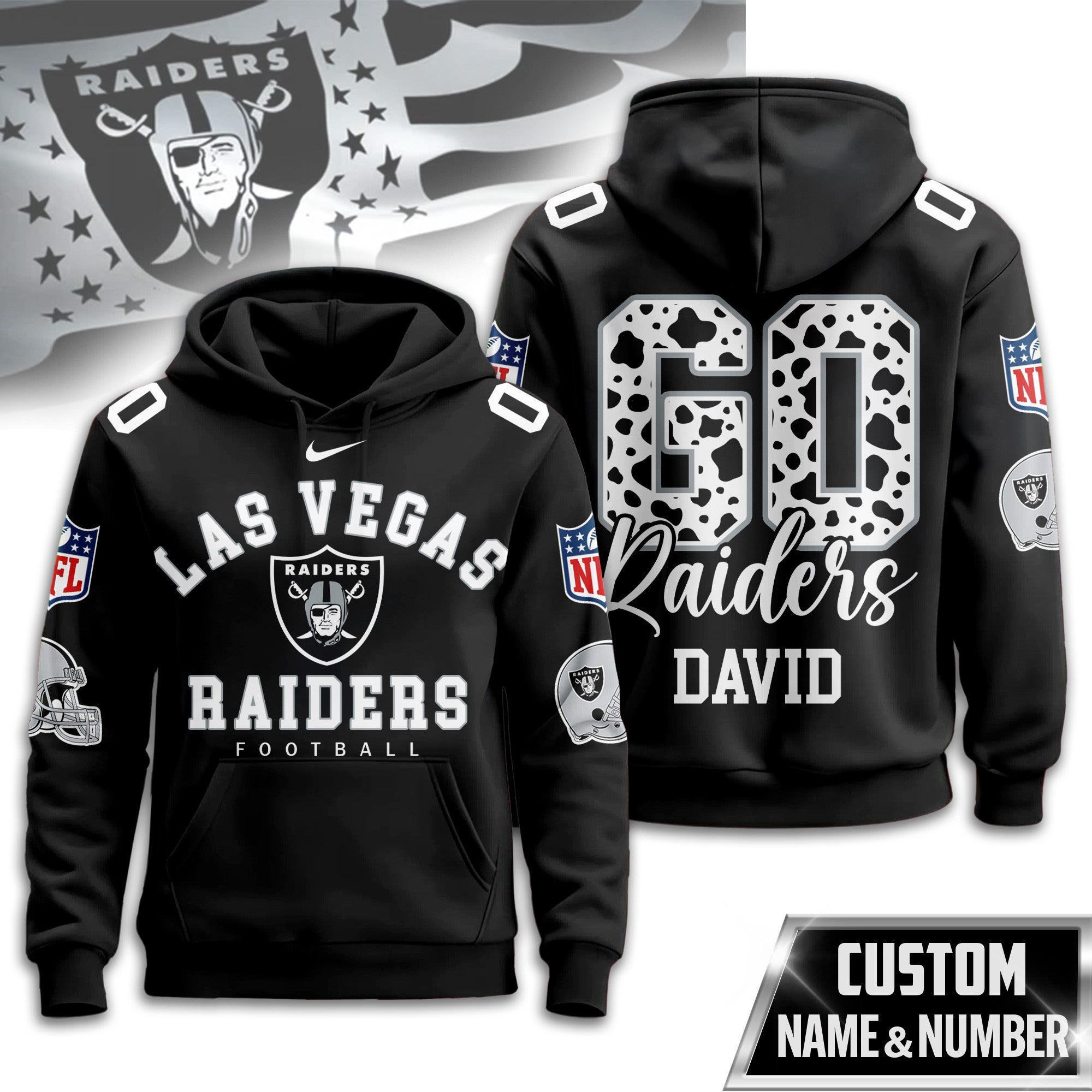 Lv.raiders | Premium  Custom Game Day Hoodie Nf1