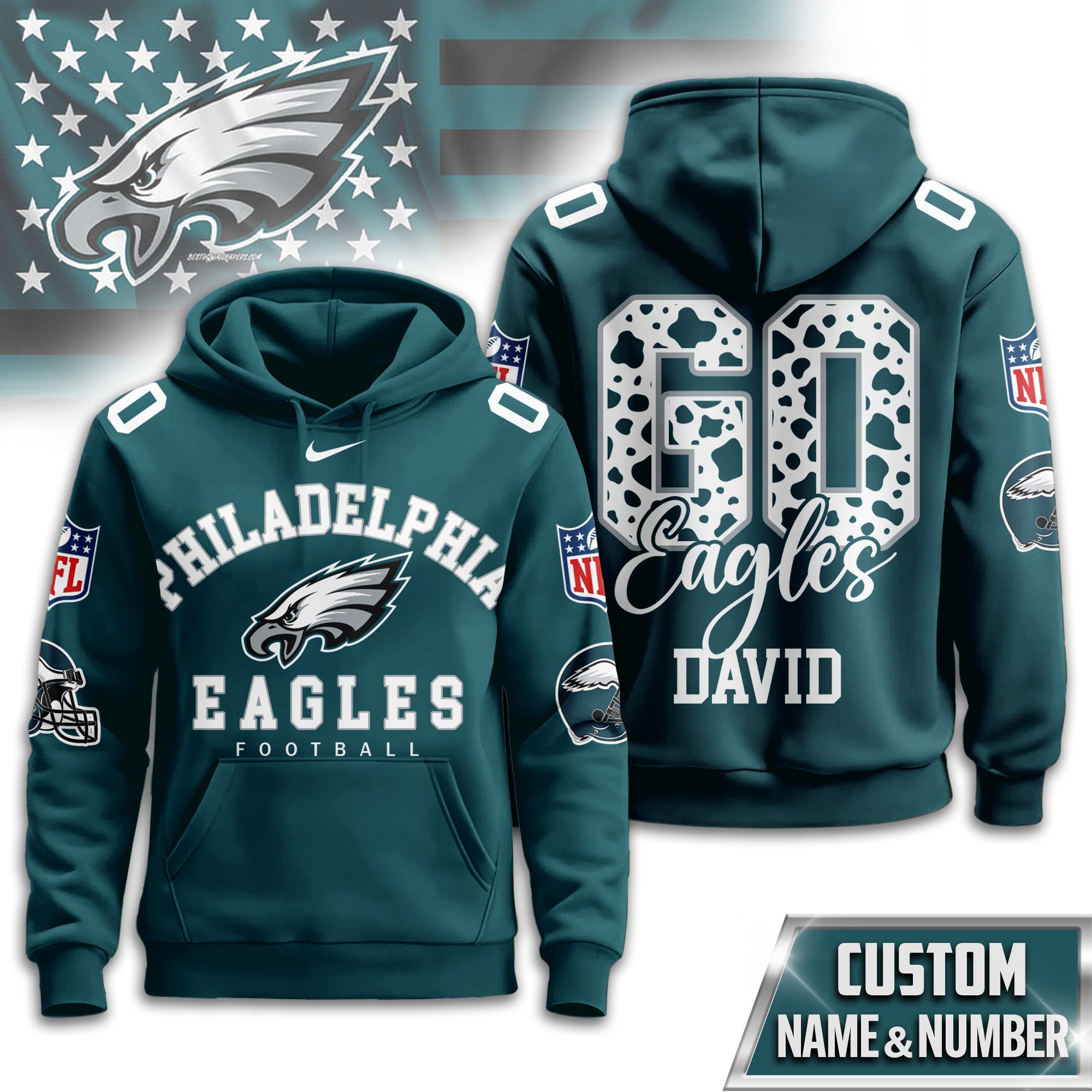 P.eagles | Premium  Custom Game Day Hoodie Nf1