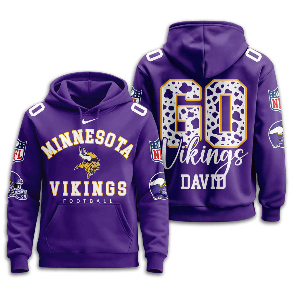M.vikings | Premium  Custom Game Day Hoodie Nf1