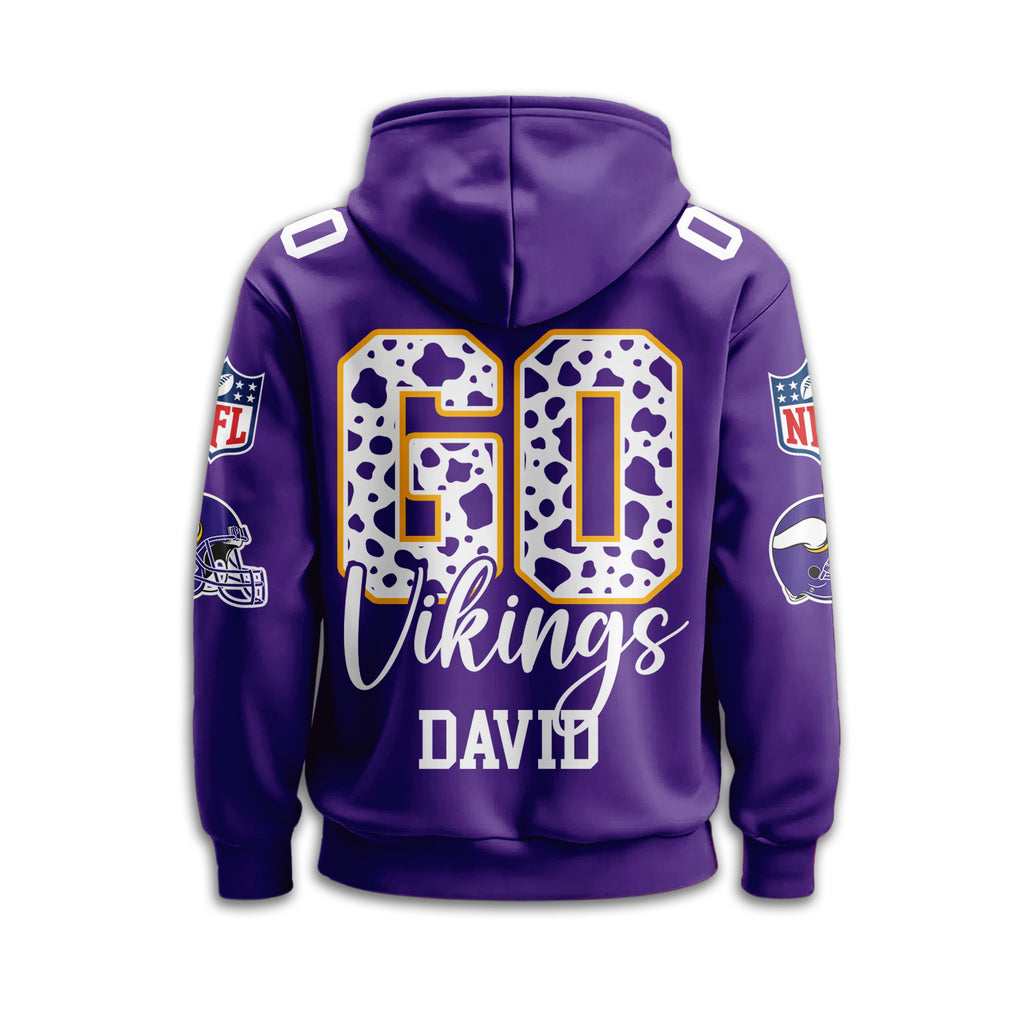 M.vikings | Premium  Custom Game Day Hoodie Nf1