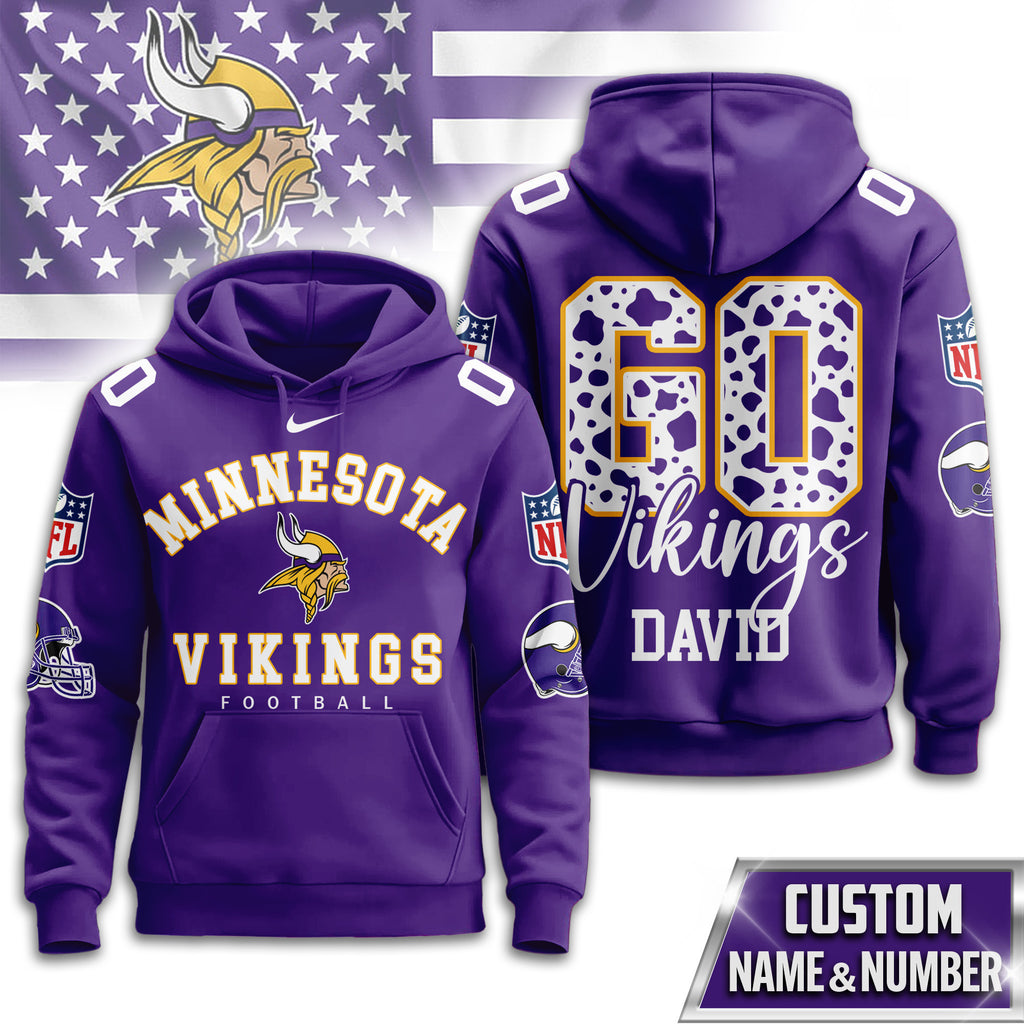 M.vikings | Premium  Custom Game Day Hoodie Nf1