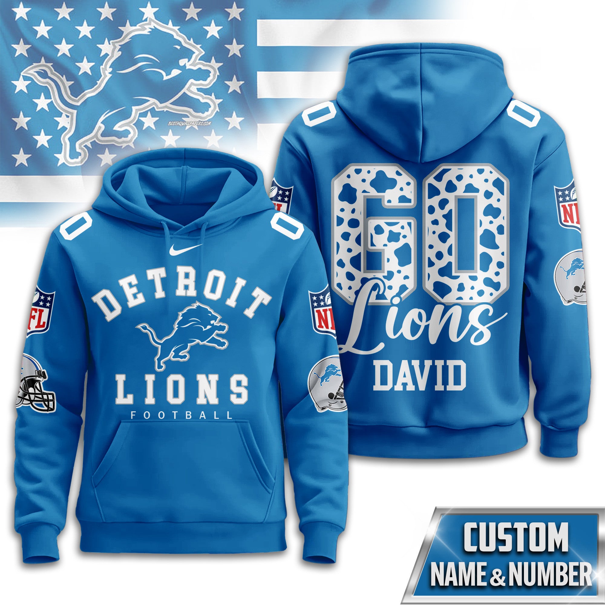 D.lions | Premium  Custom Game Day Hoodie Nf1