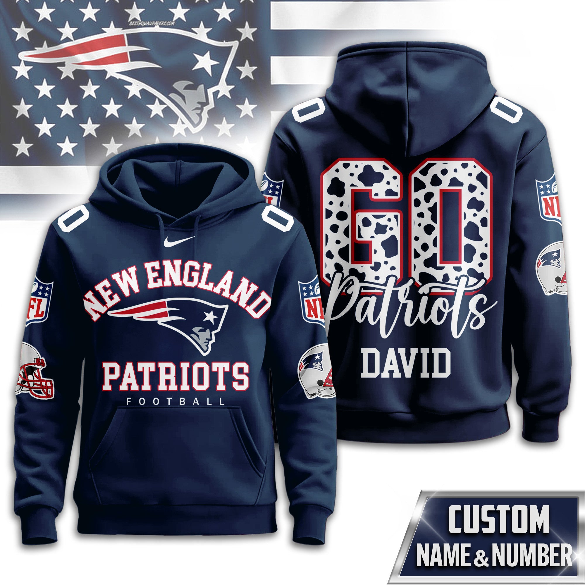 Ne.patriots | Premium  Custom Game Day Hoodie Nf1
