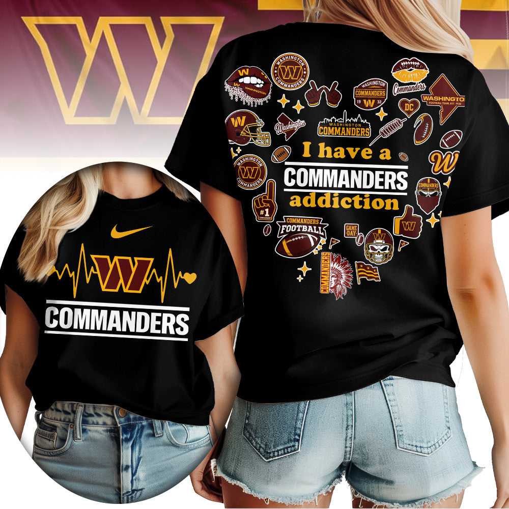 W.commanders | Premium .n.f.l. Heartbeat Fan Spirit 3d Shirt