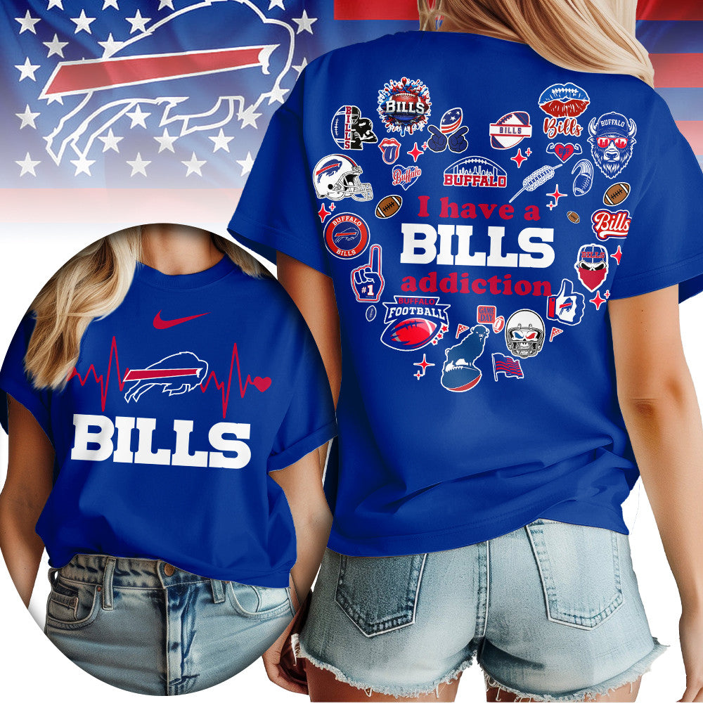 B.bills | Premium .n.f.l. Heartbeat Fan Spirit 3d Shirt