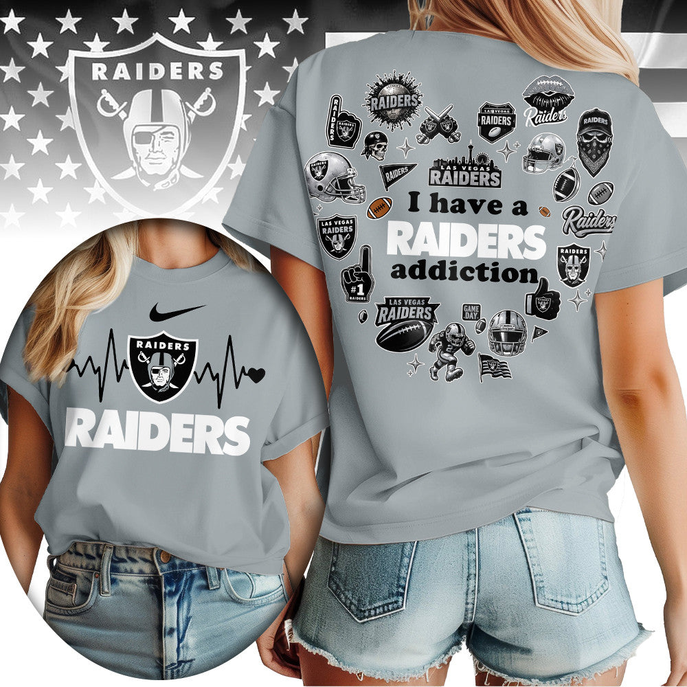 Lv.raiders | Premium .n.f.l. Heartbeat Fan Spirit 3d Shirt
