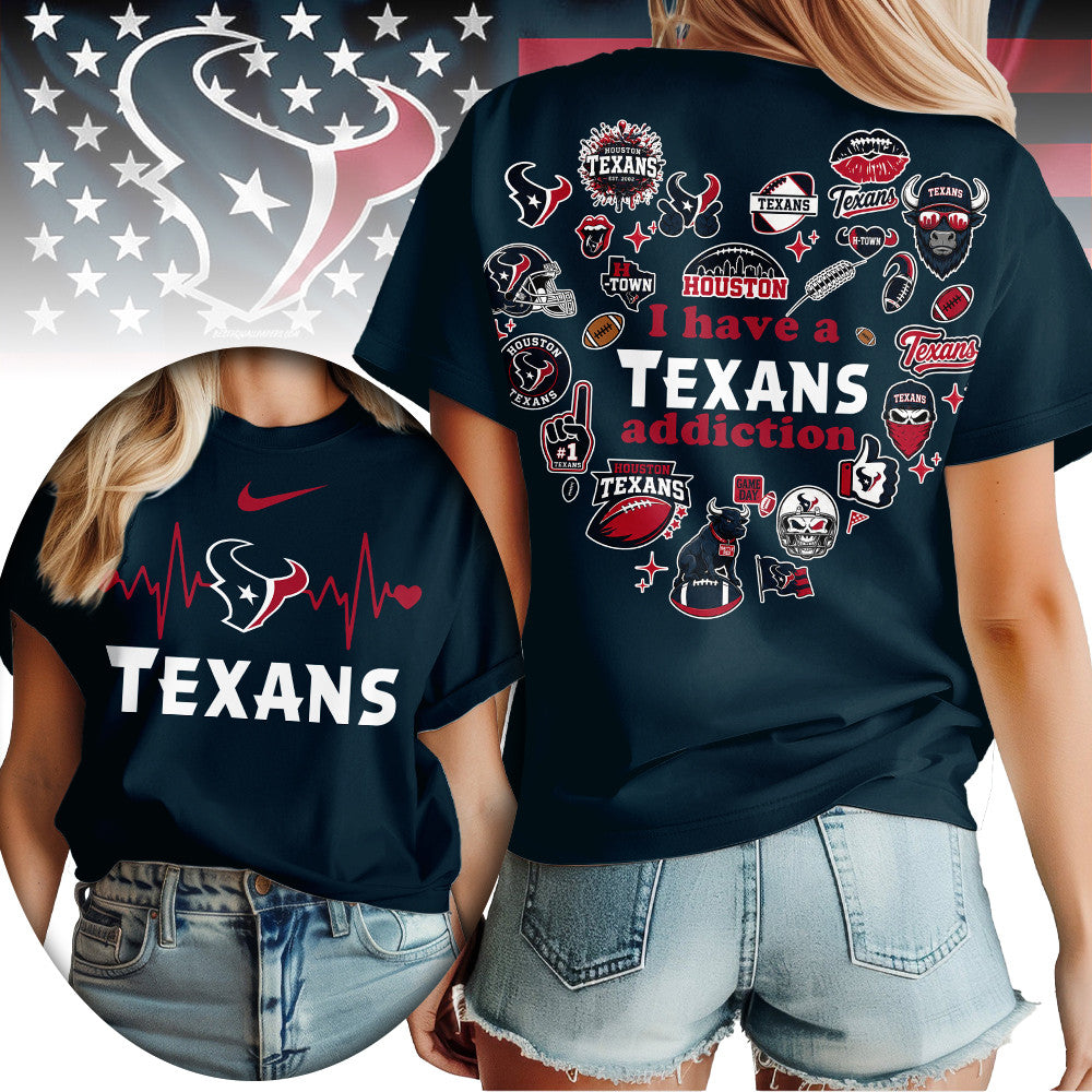 H.texans | Premium .n.f.l. Heartbeat Fan Spirit 3d Shirt