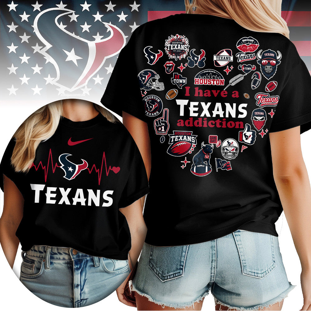 H.texans | Premium .n.f.l. Heartbeat Fan Spirit 3d Shirt
