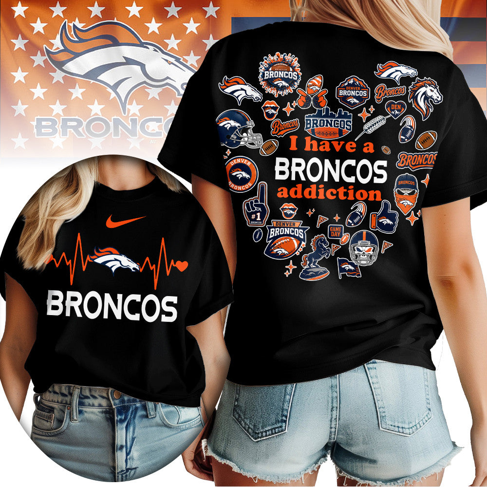 D.broncos | Premium .n.f.l. Heartbeat Fan Spirit 3d Shirt