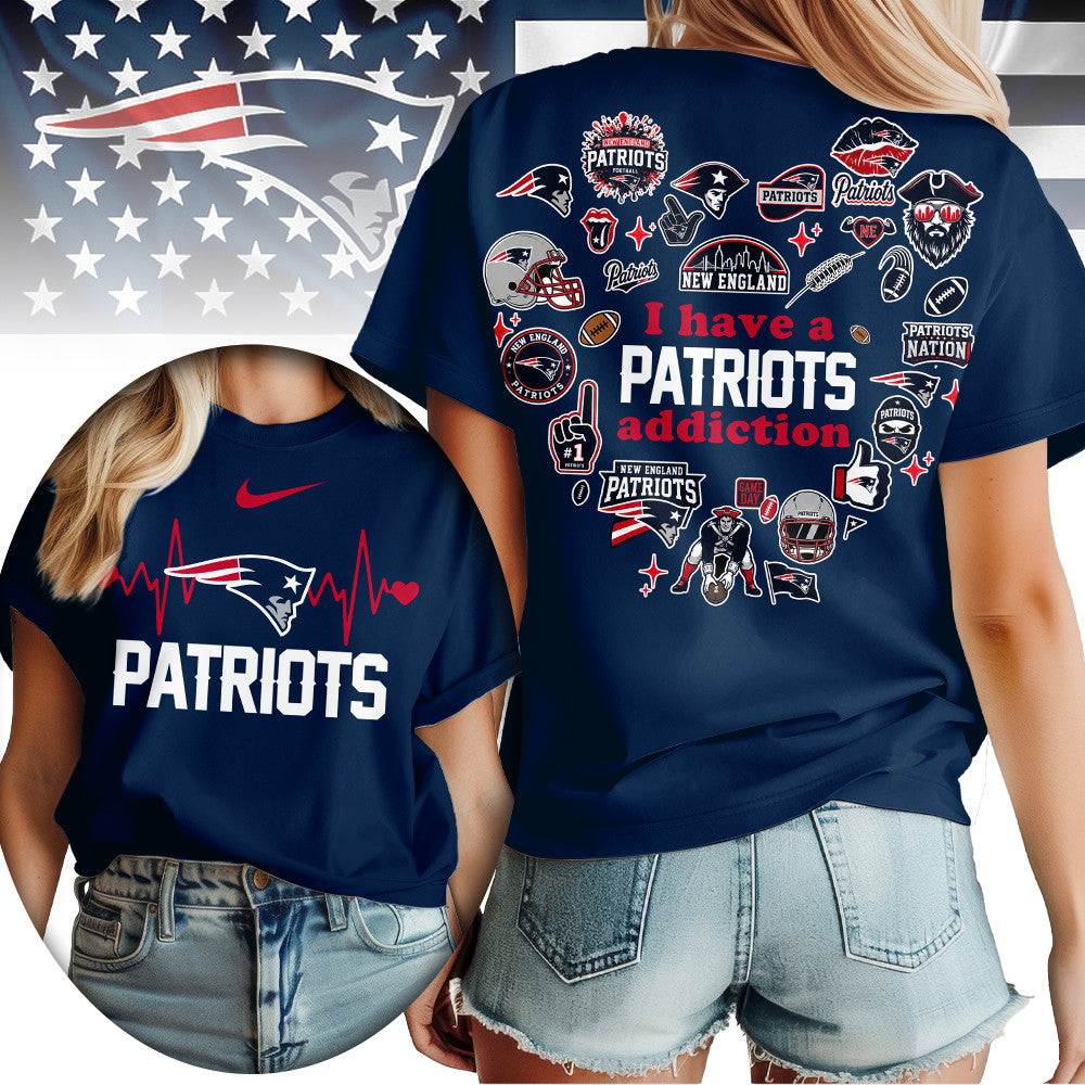 Ne.patriots | Premium .n.f.l. Heartbeat Fan Spirit 3d Shirt