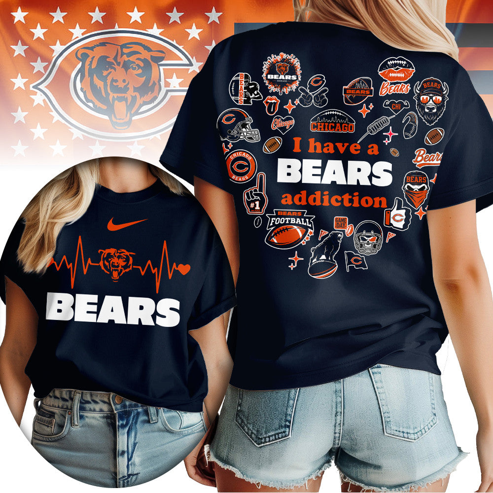 C.bears | Premium .n.f.l. Heartbeat Fan Spirit 3d Shirt