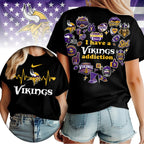 M.vikings | Premium .n.f.l. Heartbeat Fan Spirit 3d Shirt