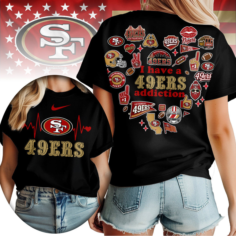 Sf.49ers | Premium .n.f.l. Heartbeat Fan Spirit 3d Shirt