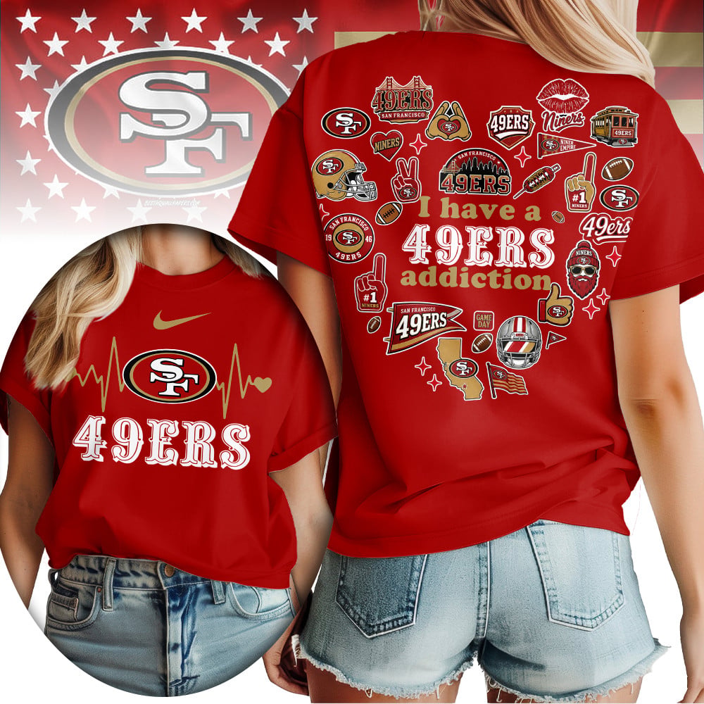 Sf.49ers | Premium .n.f.l. Heartbeat Fan Spirit 3d Shirt