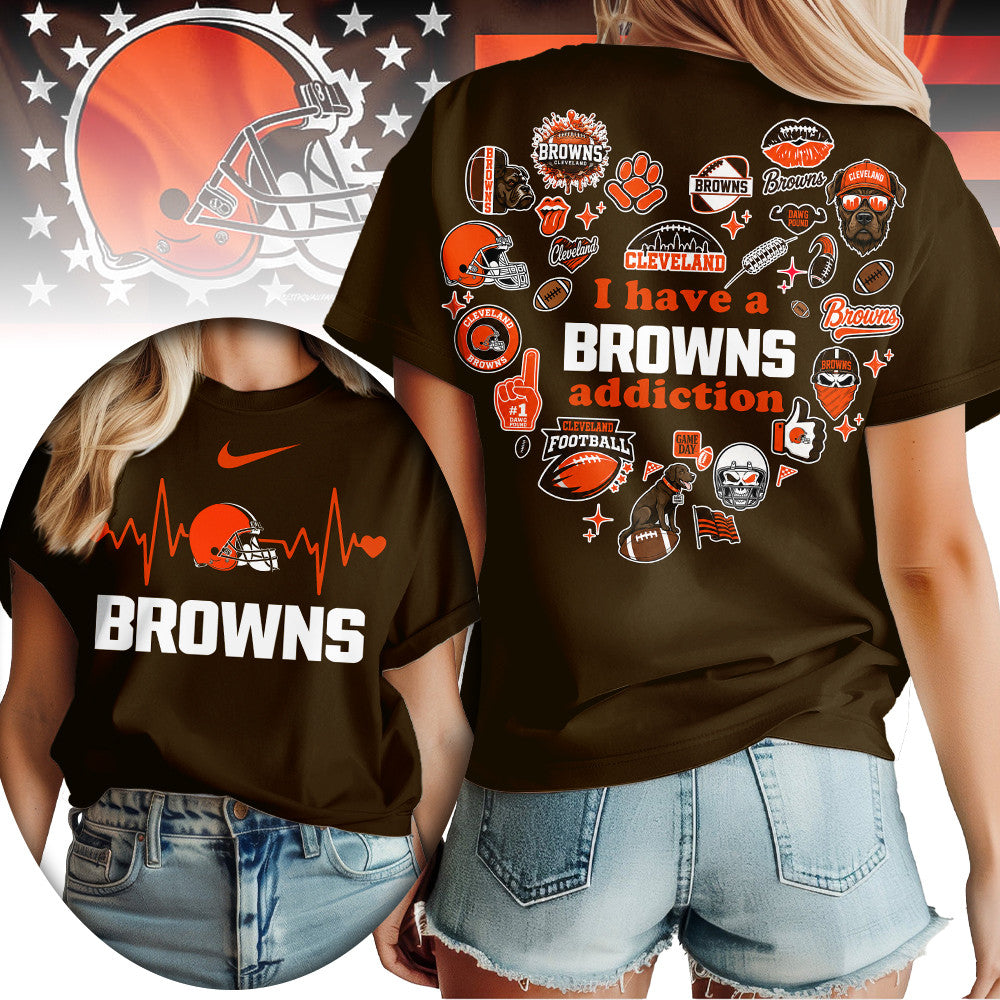 C.browns | Premium .n.f.l. Heartbeat Fan Spirit 3d Shirt