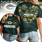 Gb.packers | Premium .n.f.l. Heartbeat Fan Spirit 3d Shirt