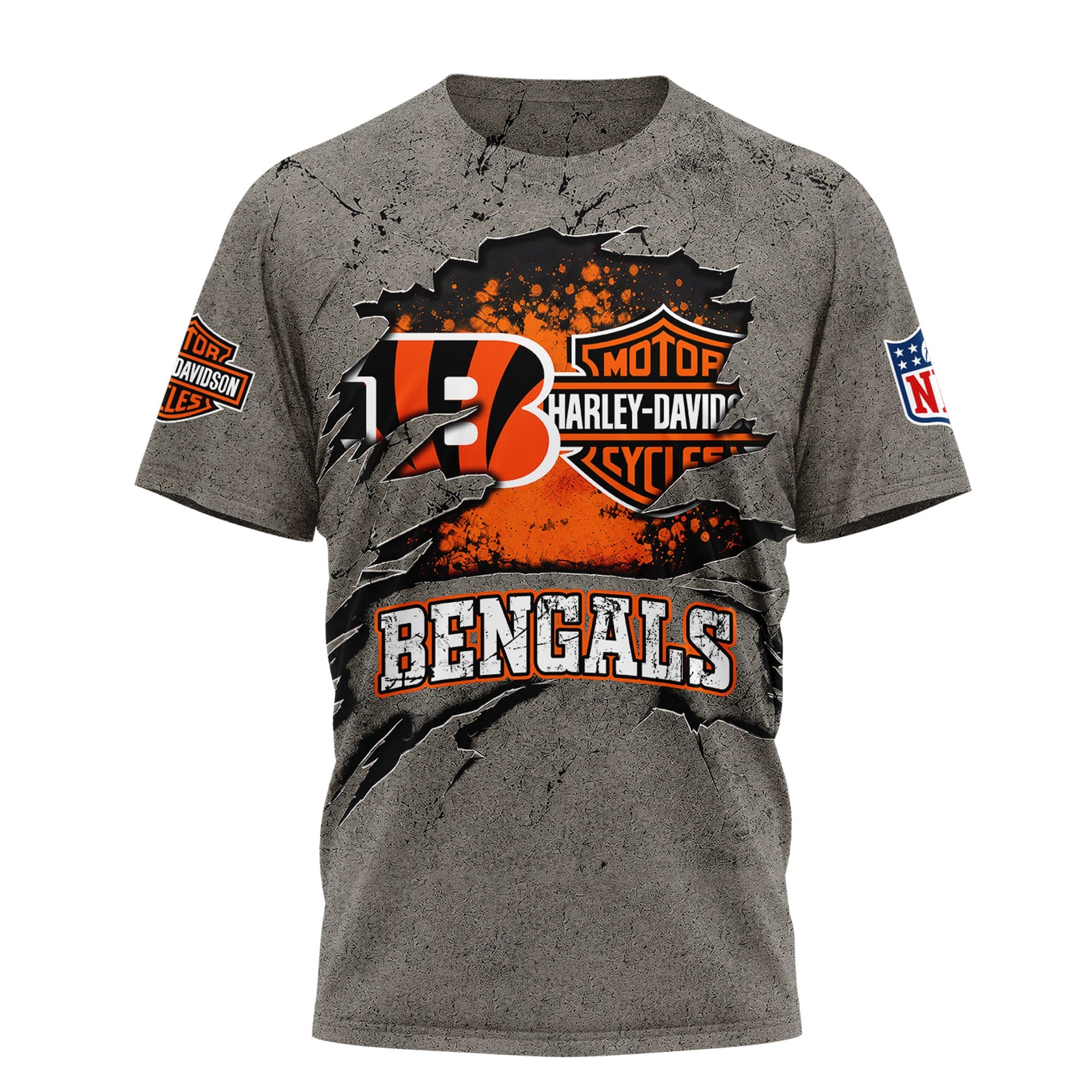 C.bengals | Premium  Harley Davidson For Life 3d Shirt Nf1